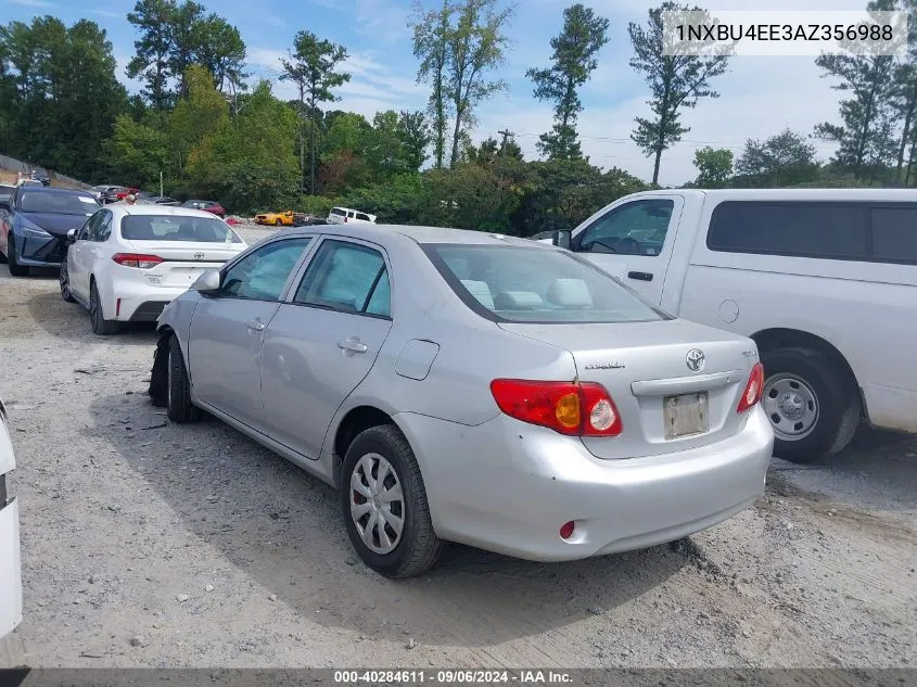 2010 Toyota Corolla Le VIN: 1NXBU4EE3AZ356988 Lot: 40284611