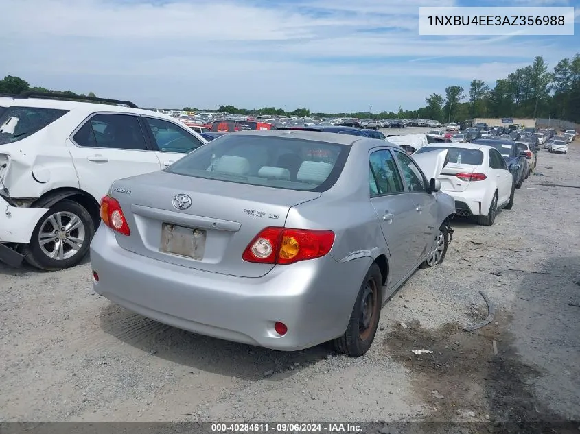 2010 Toyota Corolla Le VIN: 1NXBU4EE3AZ356988 Lot: 40284611