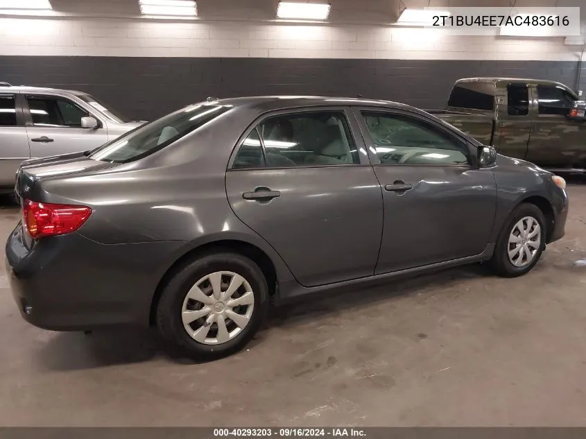 2010 Toyota Corolla Le VIN: 2T1BU4EE7AC483616 Lot: 40293203