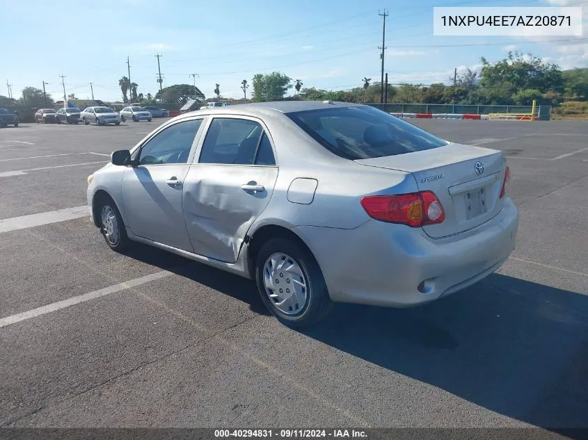 2010 Toyota Corolla S/Le/Xle VIN: 1NXPU4EE7AZ20871 Lot: 40294831