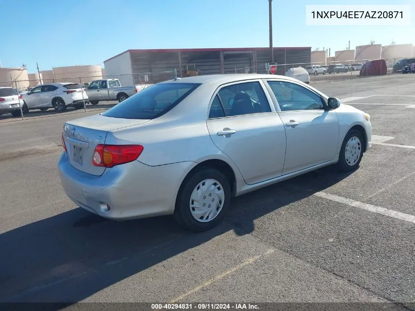 2010 Toyota Corolla S/Le/Xle VIN: 1NXPU4EE7AZ20871 Lot: 40294831