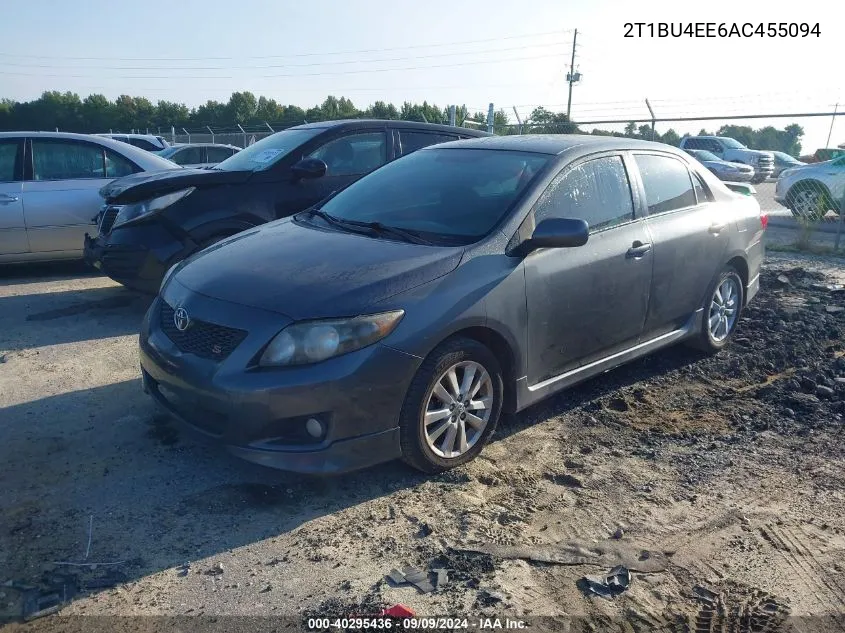 2010 Toyota Corolla S VIN: 2T1BU4EE6AC455094 Lot: 40295436