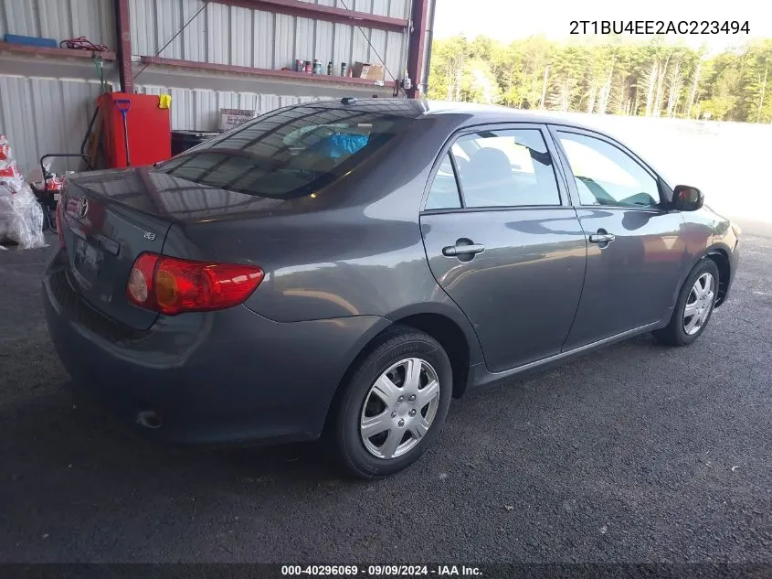 2010 Toyota Corolla Le VIN: 2T1BU4EE2AC223494 Lot: 40296069