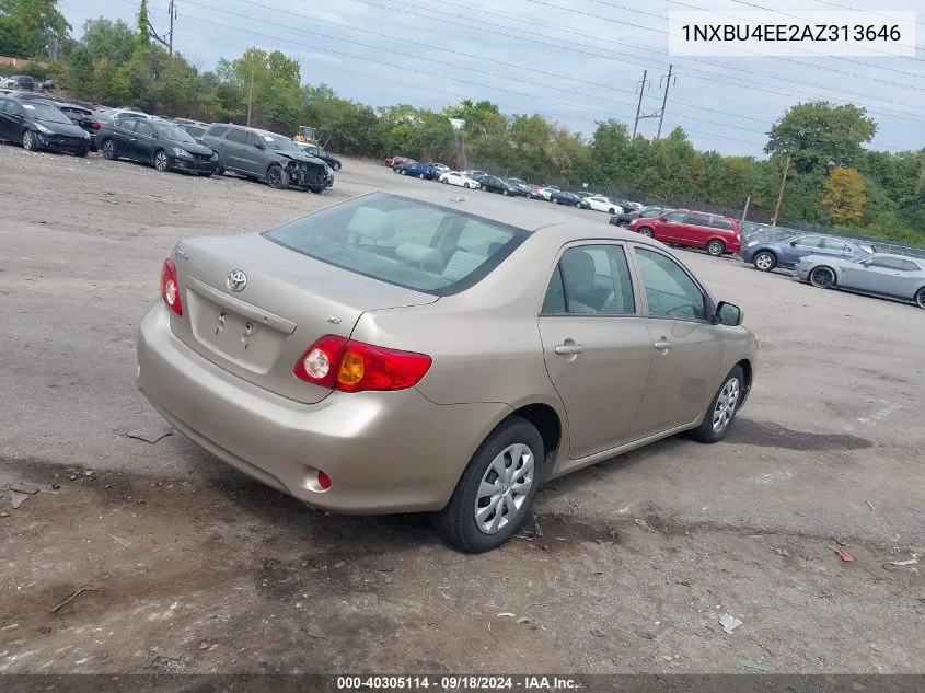 2010 Toyota Corolla Le VIN: 1NXBU4EE2AZ313646 Lot: 40305114