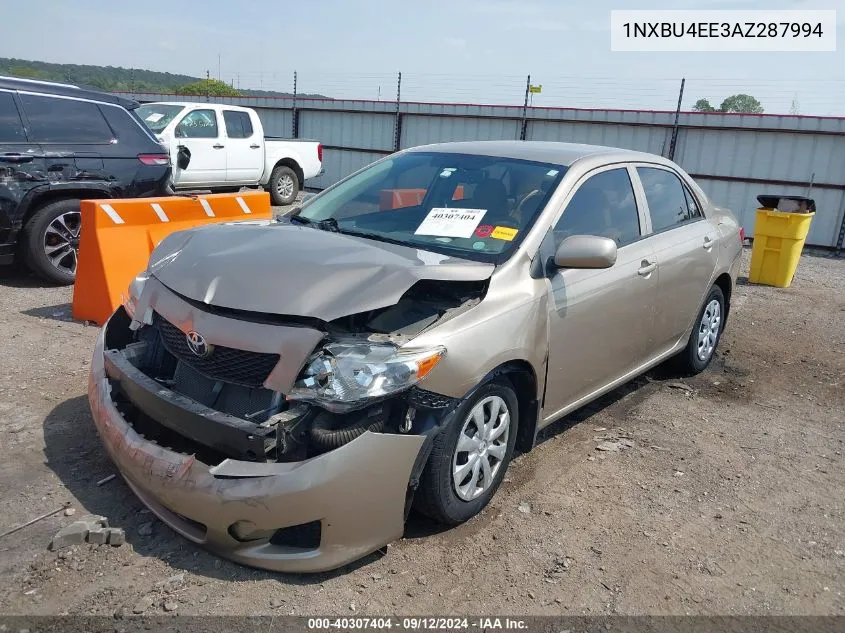 2010 Toyota Corolla S/Le/Xle VIN: 1NXBU4EE3AZ287994 Lot: 40307404