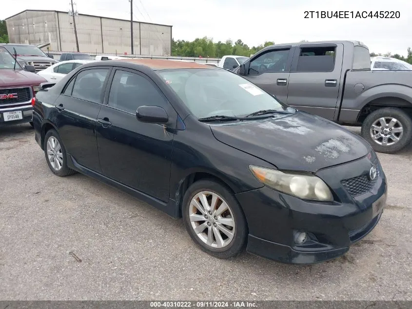 2010 Toyota Corolla S VIN: 2T1BU4EE1AC445220 Lot: 40310222