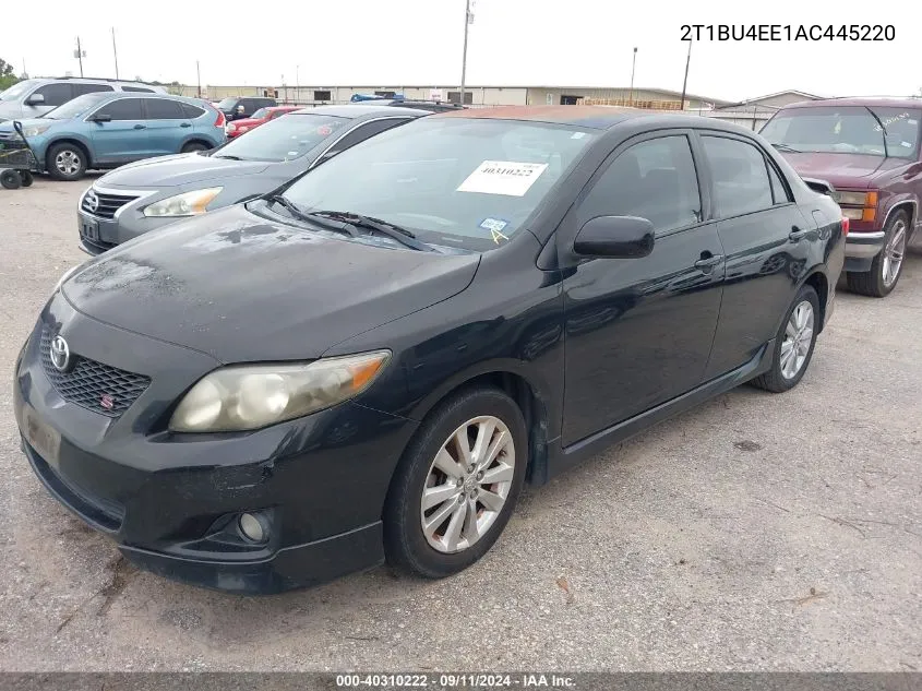 2010 Toyota Corolla S VIN: 2T1BU4EE1AC445220 Lot: 40310222