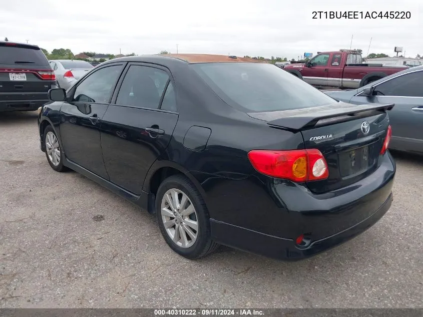 2010 Toyota Corolla S VIN: 2T1BU4EE1AC445220 Lot: 40310222