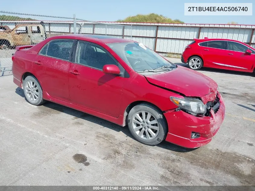 2010 Toyota Corolla S/Le/Xle VIN: 2T1BU4EE4AC506740 Lot: 40312140