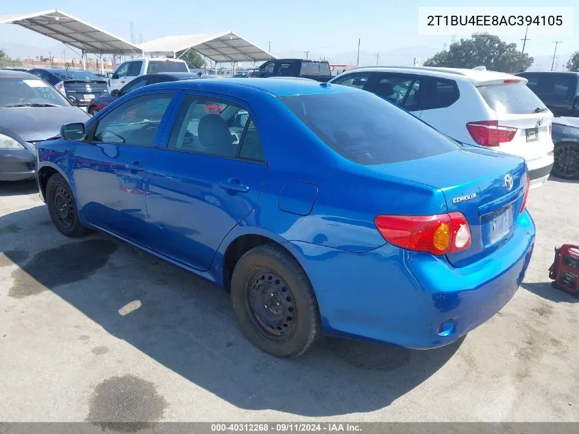 2010 Toyota Corolla S/Le/Xle VIN: 2T1BU4EE8AC394105 Lot: 40312268