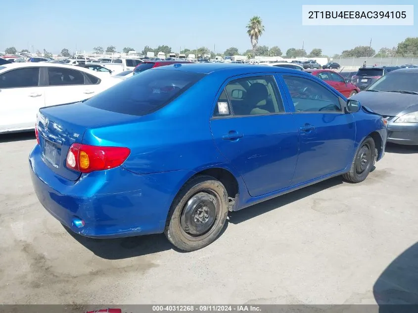 2010 Toyota Corolla S/Le/Xle VIN: 2T1BU4EE8AC394105 Lot: 40312268