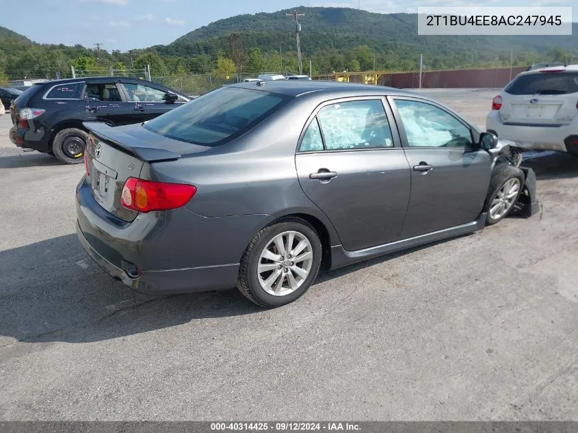 2010 Toyota Corolla S VIN: 2T1BU4EE8AC247945 Lot: 40314425