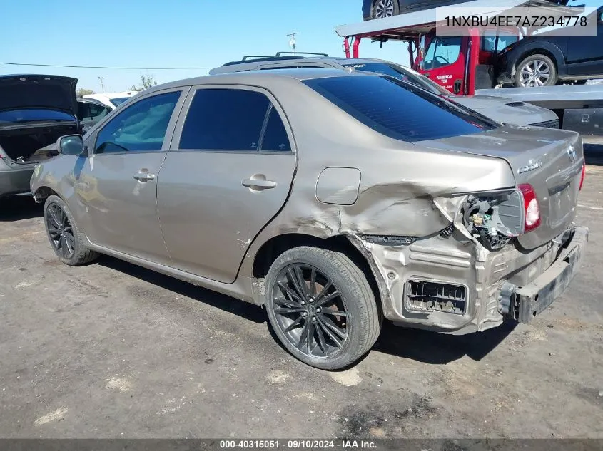 2010 Toyota Corolla Le VIN: 1NXBU4EE7AZ234778 Lot: 40315051