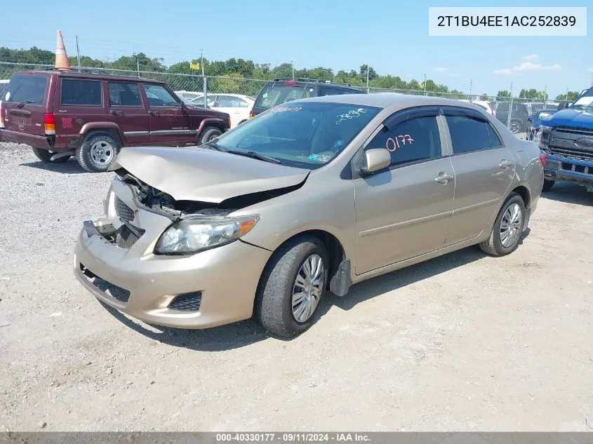 2010 Toyota Corolla Le VIN: 2T1BU4EE1AC252839 Lot: 40330177