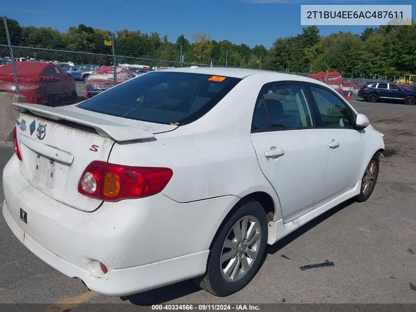 2010 Toyota Corolla S VIN: 2T1BU4EE6AC487611 Lot: 40334566