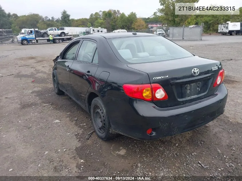 2010 Toyota Corolla Le VIN: 2T1BU4EE4AC233315 Lot: 40337634