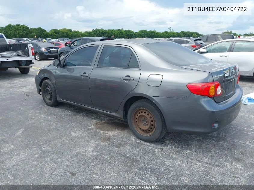 2010 Toyota Corolla Le VIN: 2T1BU4EE7AC404722 Lot: 40341624