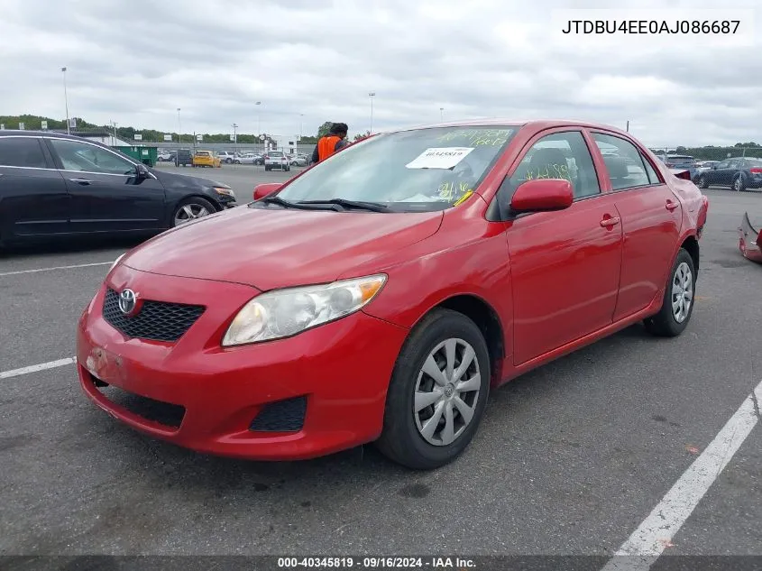 2010 Toyota Corolla Le VIN: JTDBU4EE0AJ086687 Lot: 40345819