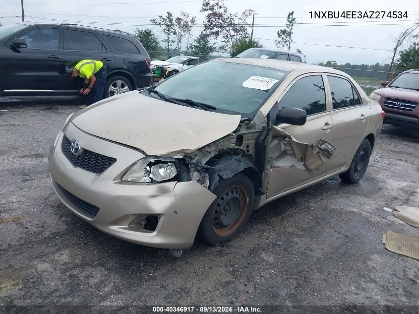 2010 Toyota Corolla S/Le/Xle VIN: 1NXBU4EE3AZ274534 Lot: 40346917