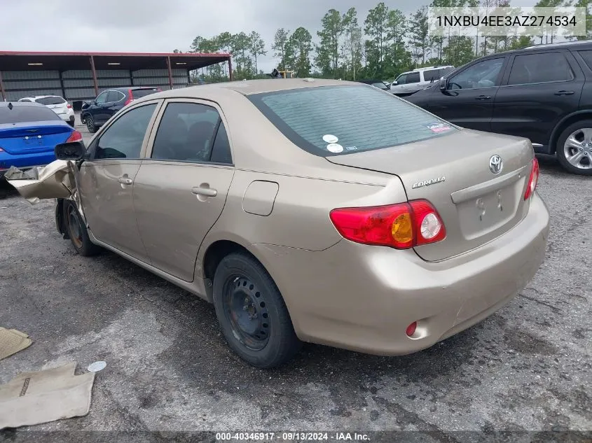 2010 Toyota Corolla S/Le/Xle VIN: 1NXBU4EE3AZ274534 Lot: 40346917