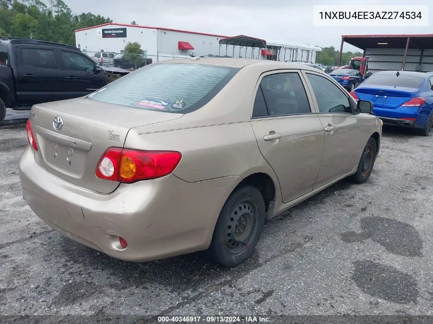 2010 Toyota Corolla S/Le/Xle VIN: 1NXBU4EE3AZ274534 Lot: 40346917