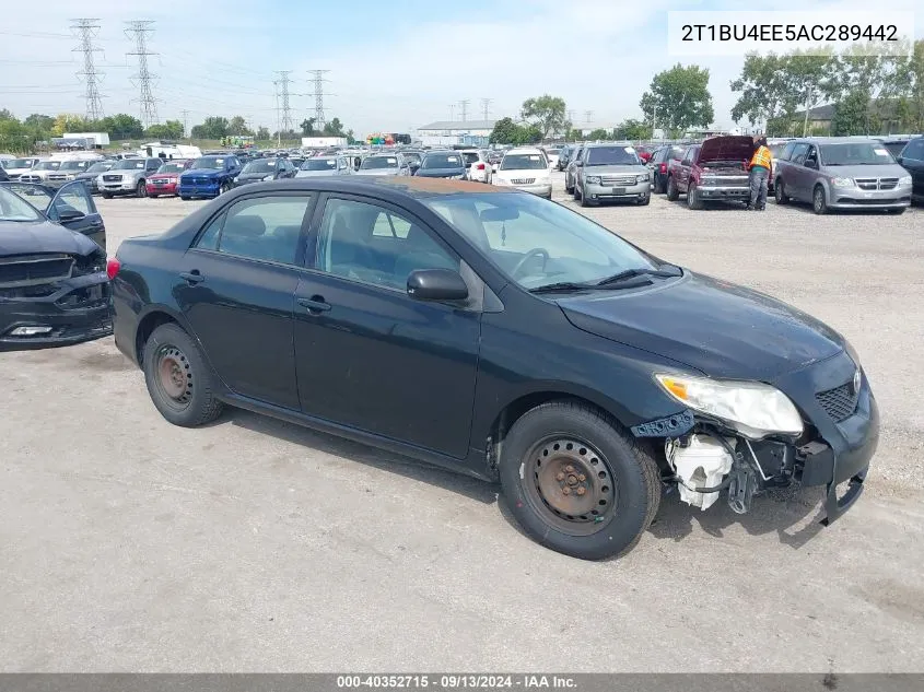 2010 Toyota Corolla Le VIN: 2T1BU4EE5AC289442 Lot: 40352715