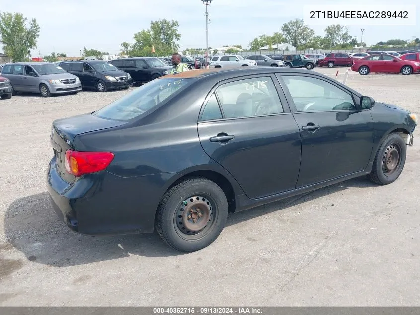 2010 Toyota Corolla Le VIN: 2T1BU4EE5AC289442 Lot: 40352715