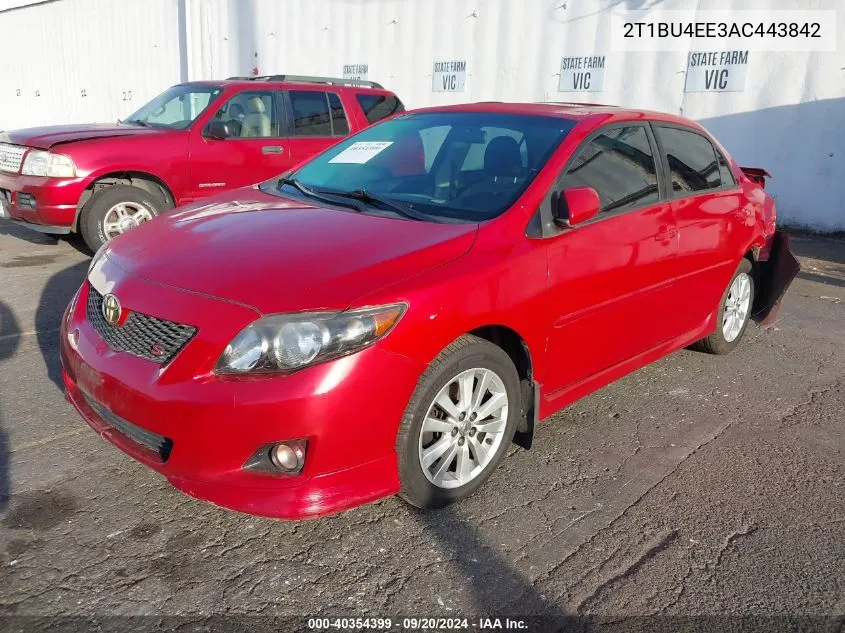 2010 Toyota Corolla S VIN: 2T1BU4EE3AC443842 Lot: 40354399