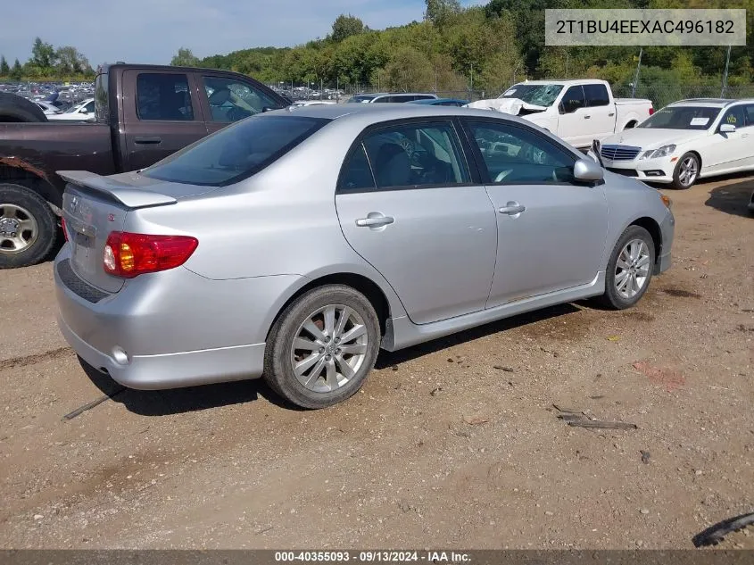 2010 Toyota Corolla S VIN: 2T1BU4EEXAC496182 Lot: 40355093