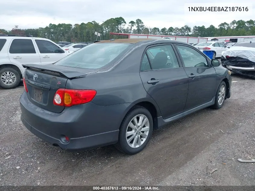 2010 Toyota Corolla S VIN: 1NXBU4EE8AZ187616 Lot: 40357613