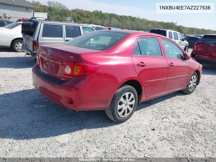 2010 Toyota Corolla Le VIN: 1NXBU4EE7AZ227538 Lot: 40358836