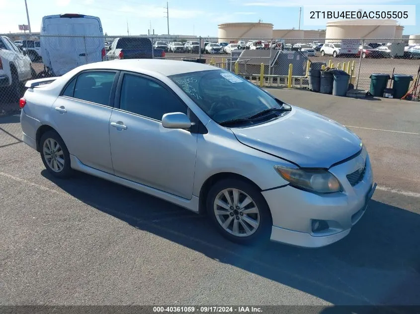 2010 Toyota Corolla S VIN: 2T1BU4EE0AC505505 Lot: 40361059