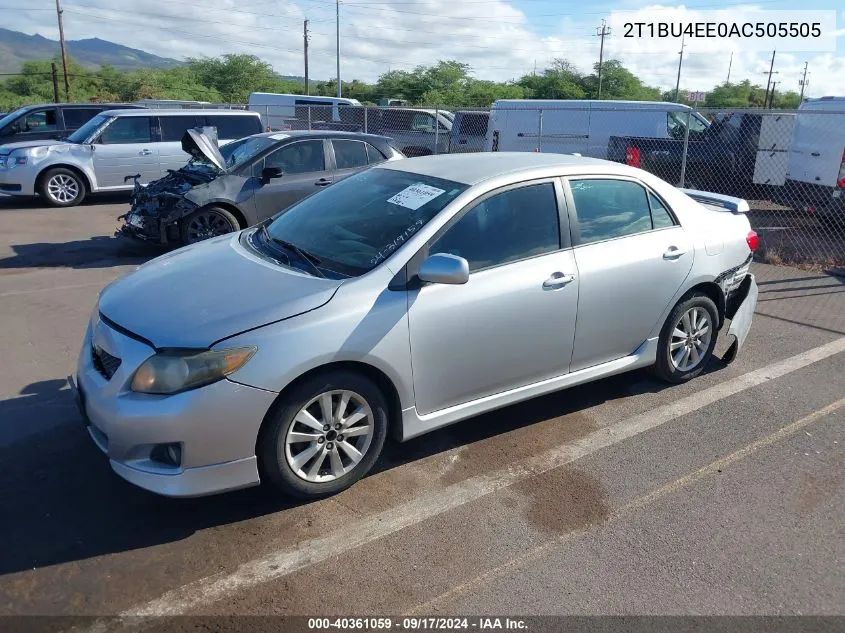 2010 Toyota Corolla S VIN: 2T1BU4EE0AC505505 Lot: 40361059