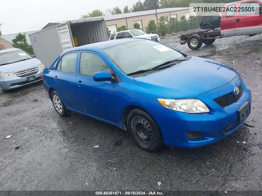 2010 Toyota Corolla S/Le/Xle VIN: 2T1BU4EE2AC225505 Lot: 40361871