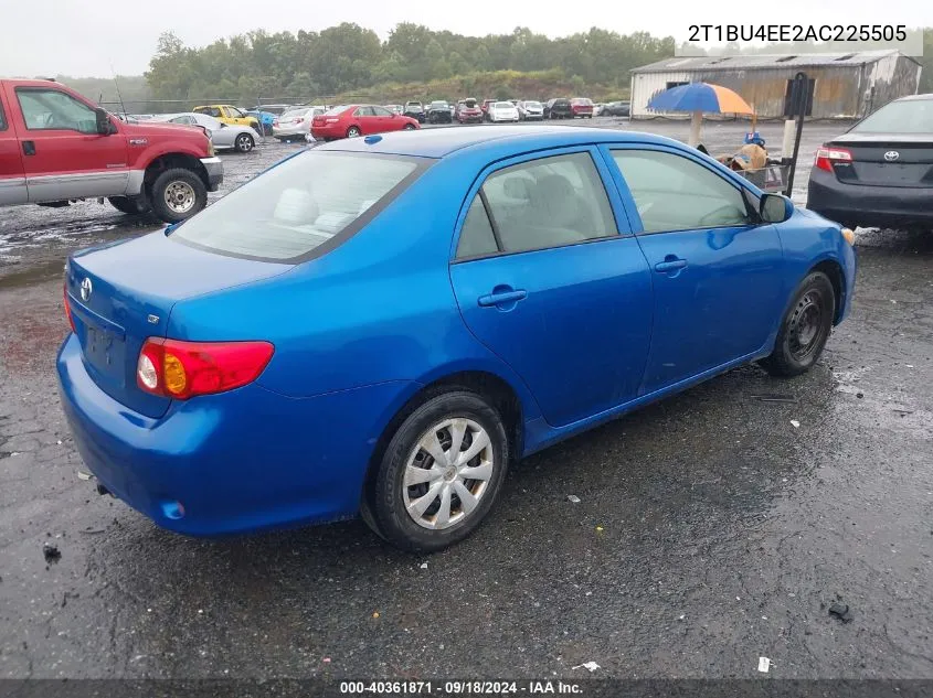 2010 Toyota Corolla S/Le/Xle VIN: 2T1BU4EE2AC225505 Lot: 40361871