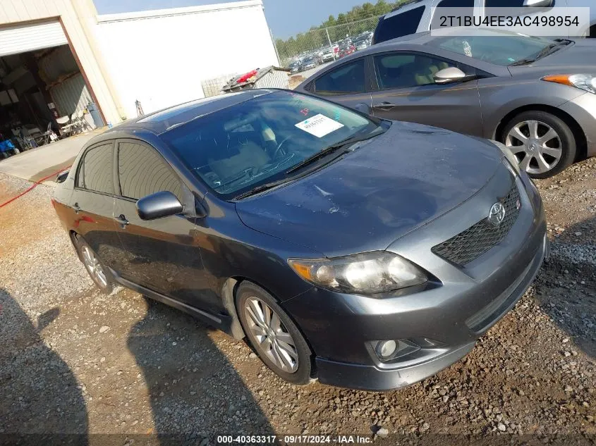 2010 Toyota Corolla S VIN: 2T1BU4EE3AC498954 Lot: 40363317