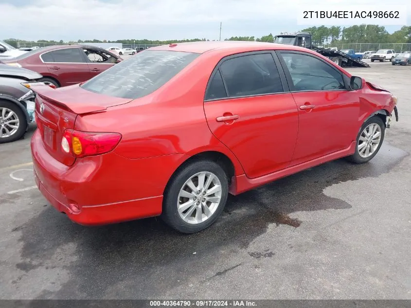 2010 Toyota Corolla S VIN: 2T1BU4EE1AC498662 Lot: 40364790