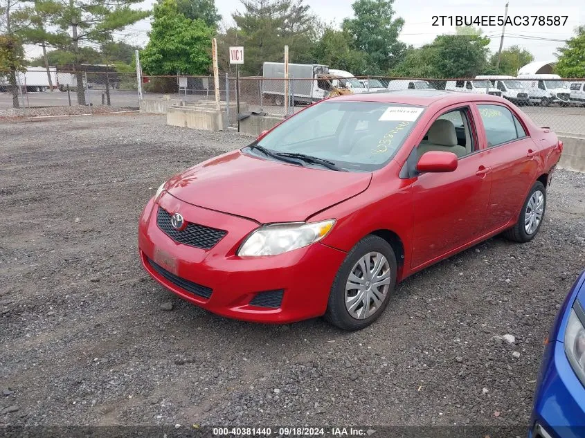 2010 Toyota Corolla Le VIN: 2T1BU4EE5AC378587 Lot: 40381440