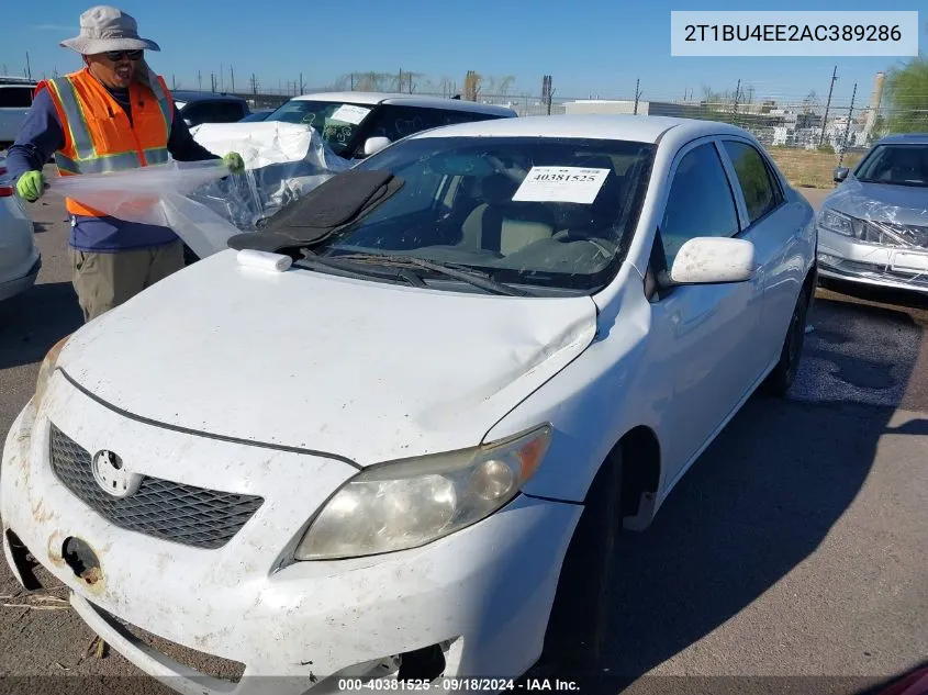 2010 Toyota Corolla Le VIN: 2T1BU4EE2AC389286 Lot: 40381525