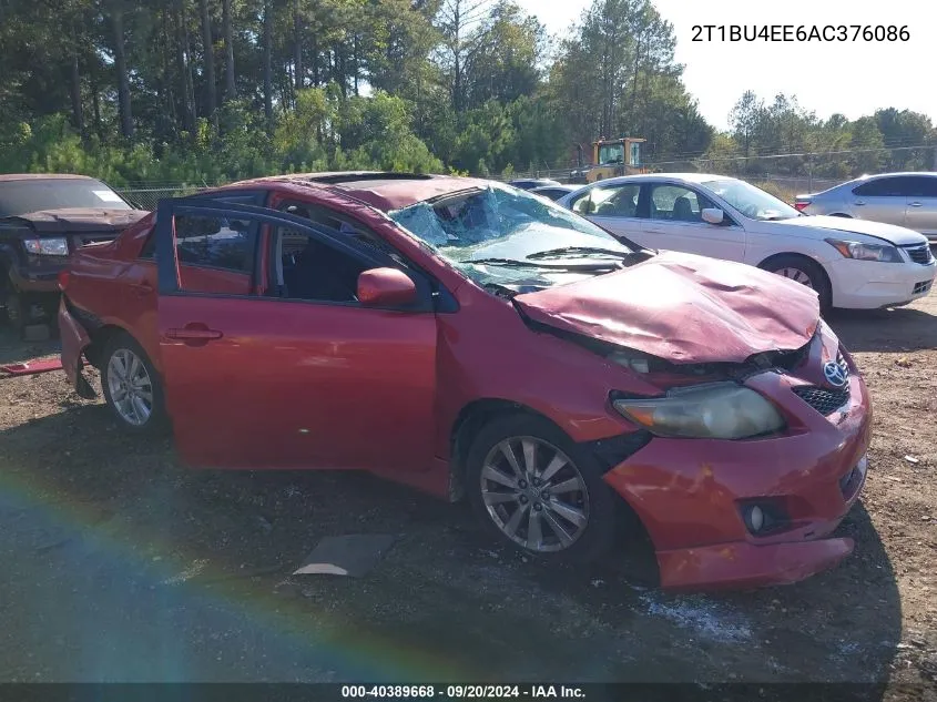 2010 Toyota Corolla S VIN: 2T1BU4EE6AC376086 Lot: 40389668