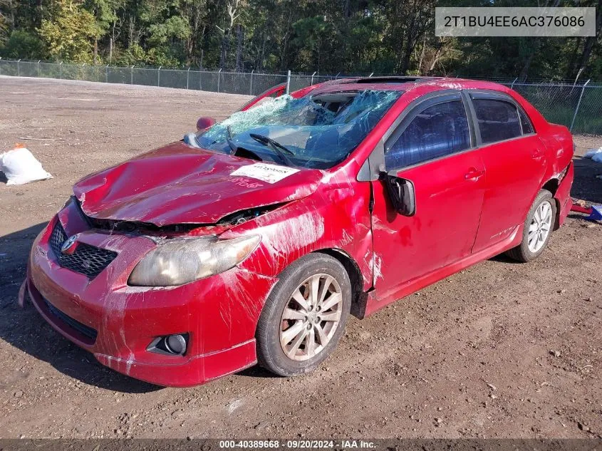 2010 Toyota Corolla S VIN: 2T1BU4EE6AC376086 Lot: 40389668