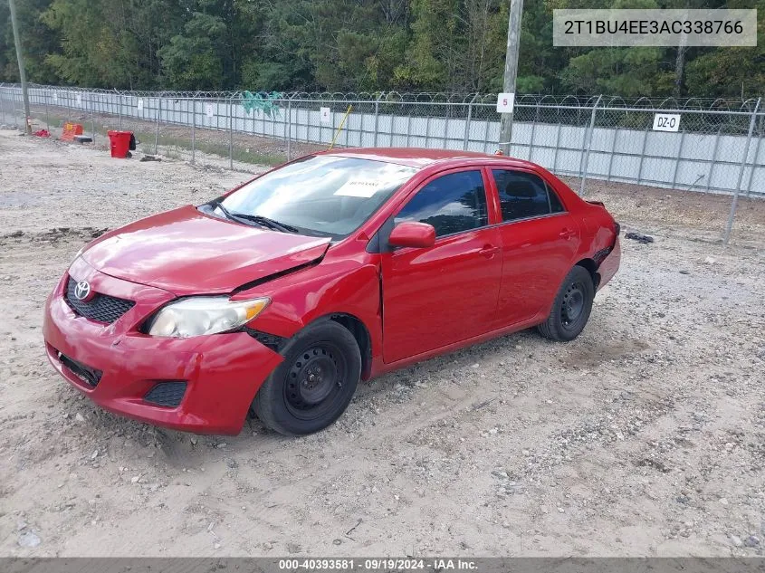 2010 Toyota Corolla Le VIN: 2T1BU4EE3AC338766 Lot: 40393581