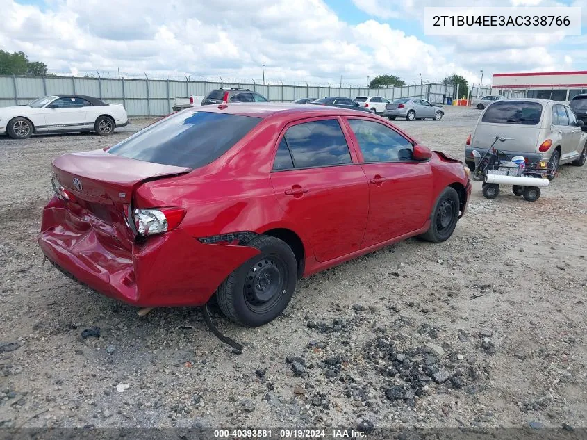 2010 Toyota Corolla Le VIN: 2T1BU4EE3AC338766 Lot: 40393581