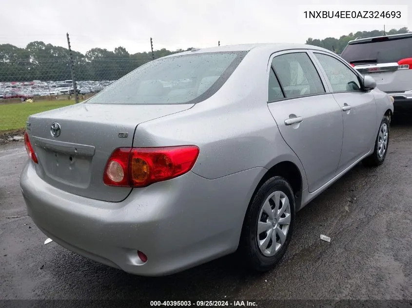 2010 Toyota Corolla Le VIN: 1NXBU4EE0AZ324693 Lot: 40395003