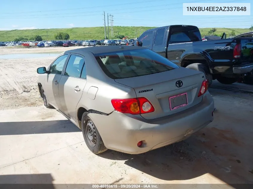 2010 Toyota Corolla Le VIN: 1NXBU4EE2AZ337848 Lot: 40398615