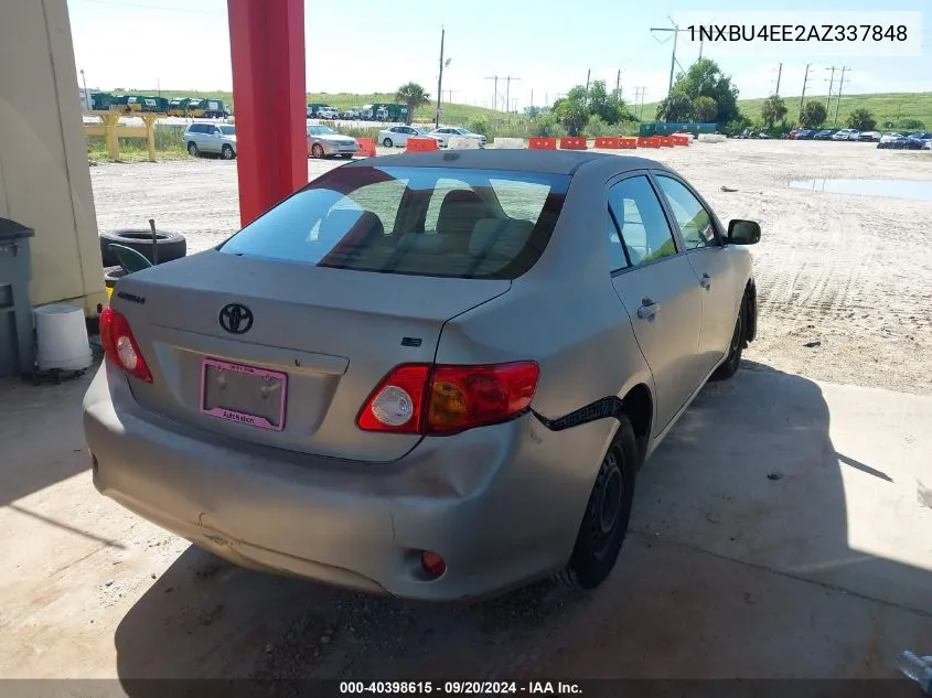 2010 Toyota Corolla Le VIN: 1NXBU4EE2AZ337848 Lot: 40398615