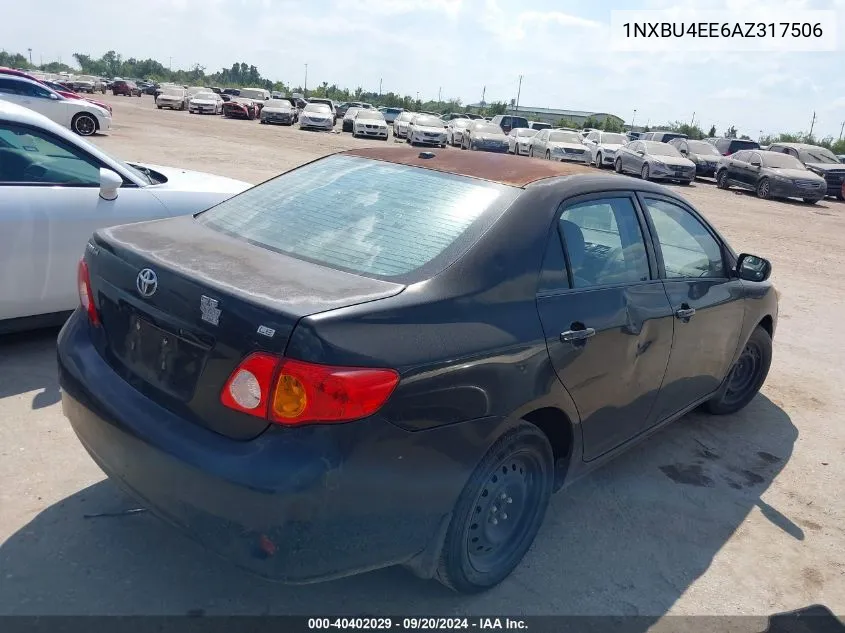 2010 Toyota Corolla Le VIN: 1NXBU4EE6AZ317506 Lot: 40402029