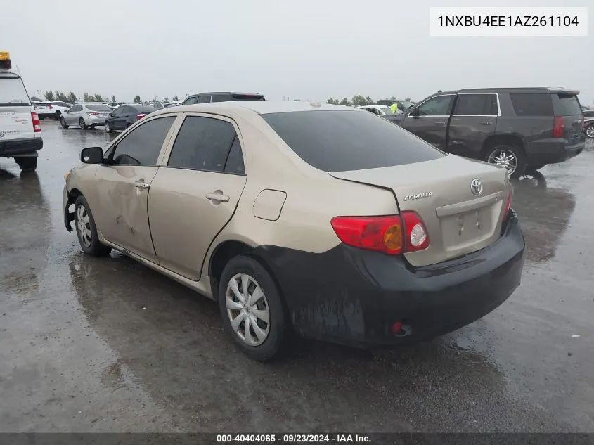 2010 Toyota Corolla S/Le/Xle VIN: 1NXBU4EE1AZ261104 Lot: 40404065