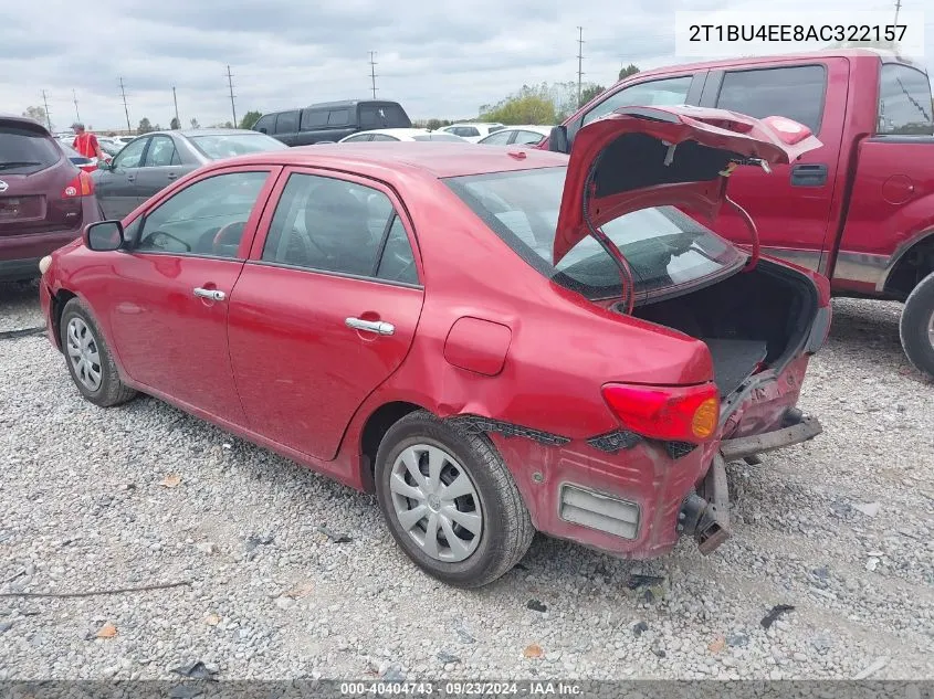 2010 Toyota Corolla Le VIN: 2T1BU4EE8AC322157 Lot: 40404743