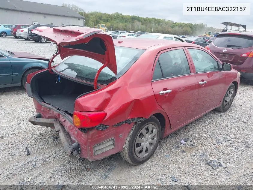 2010 Toyota Corolla Le VIN: 2T1BU4EE8AC322157 Lot: 40404743